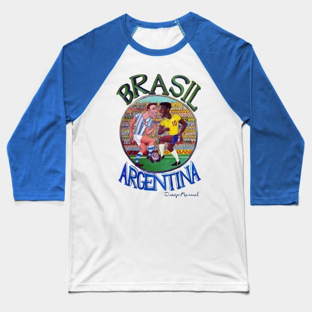 Brasil Argentina IV Baseball T-Shirt by diegomanuel